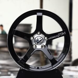 Volkswagen OEM-Style Gloss Black 5-Spoke Machined Deep Lip Forged Wheels – Volkswagen Golf / Tiguan Fitment (5-Lug)