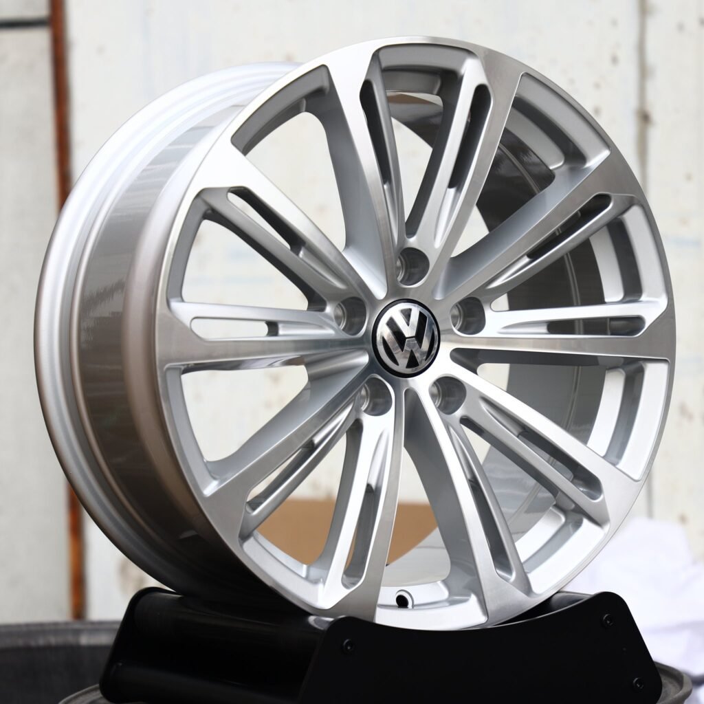 Volkswagen Tiguan wheels – Hyper Silver 10-Spoke (Volkswagen OEM-Style), angled view