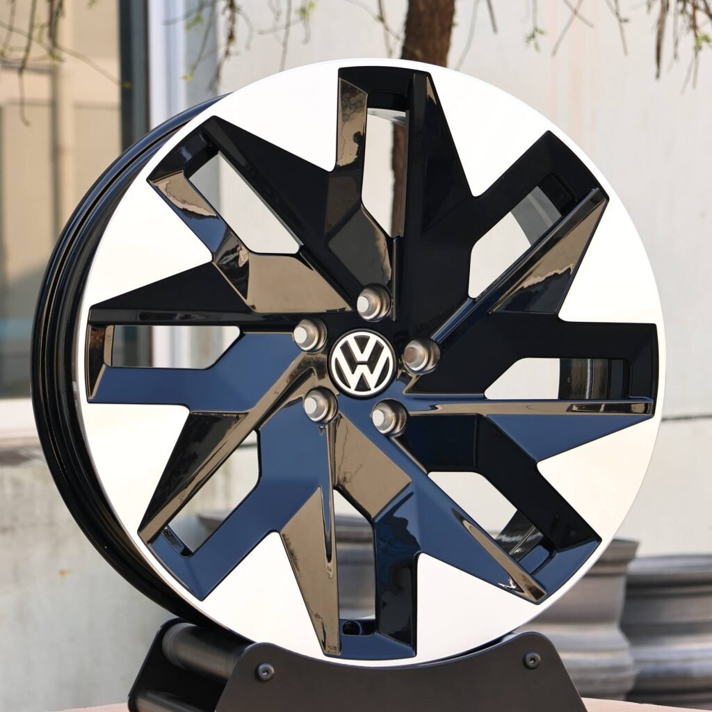 Volkswagen Style Matte Silver 5-Spoke Machined Face Forged Wheels - Volkswagen Passat / Volkswagen Tiguan Fitment (5-Lug) view 2