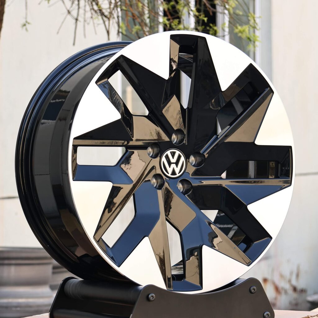 Volkswagen Style Matte Silver 5-Spoke Machined Face Forged Wheels - Volkswagen Passat / Volkswagen Tiguan Fitment (5-Lug) view 3