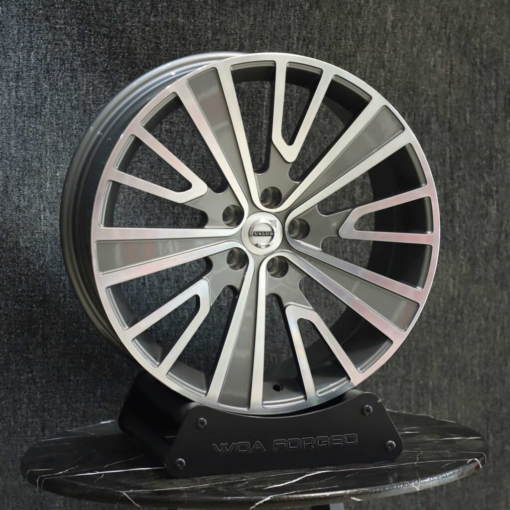Volvo Style Matte Silver Split-Spoke Machined Face Forged Wheels - Volvo XC90 / Volvo S90 Fitment (5-Lug) view 2