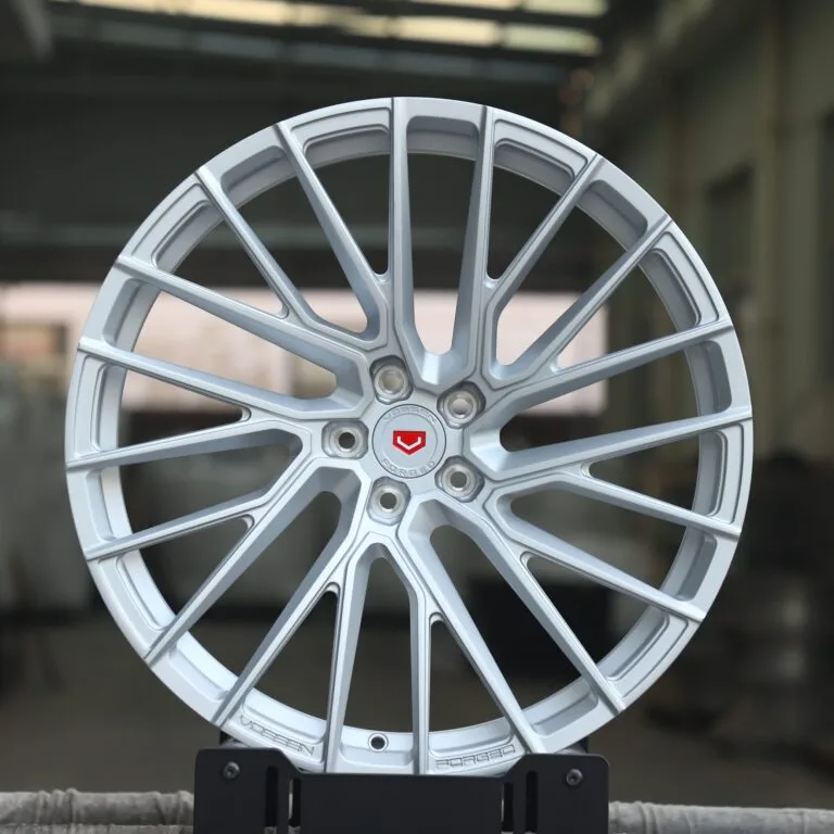 Tesla Model Y wheels – Vossen Bright Silver 10 Y-Spoke, front view