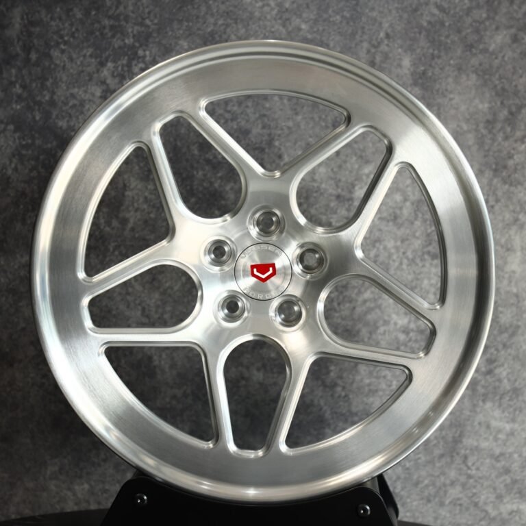 Tesla Model Y wheels – Vossen Bright Silver Wide Lip, front view