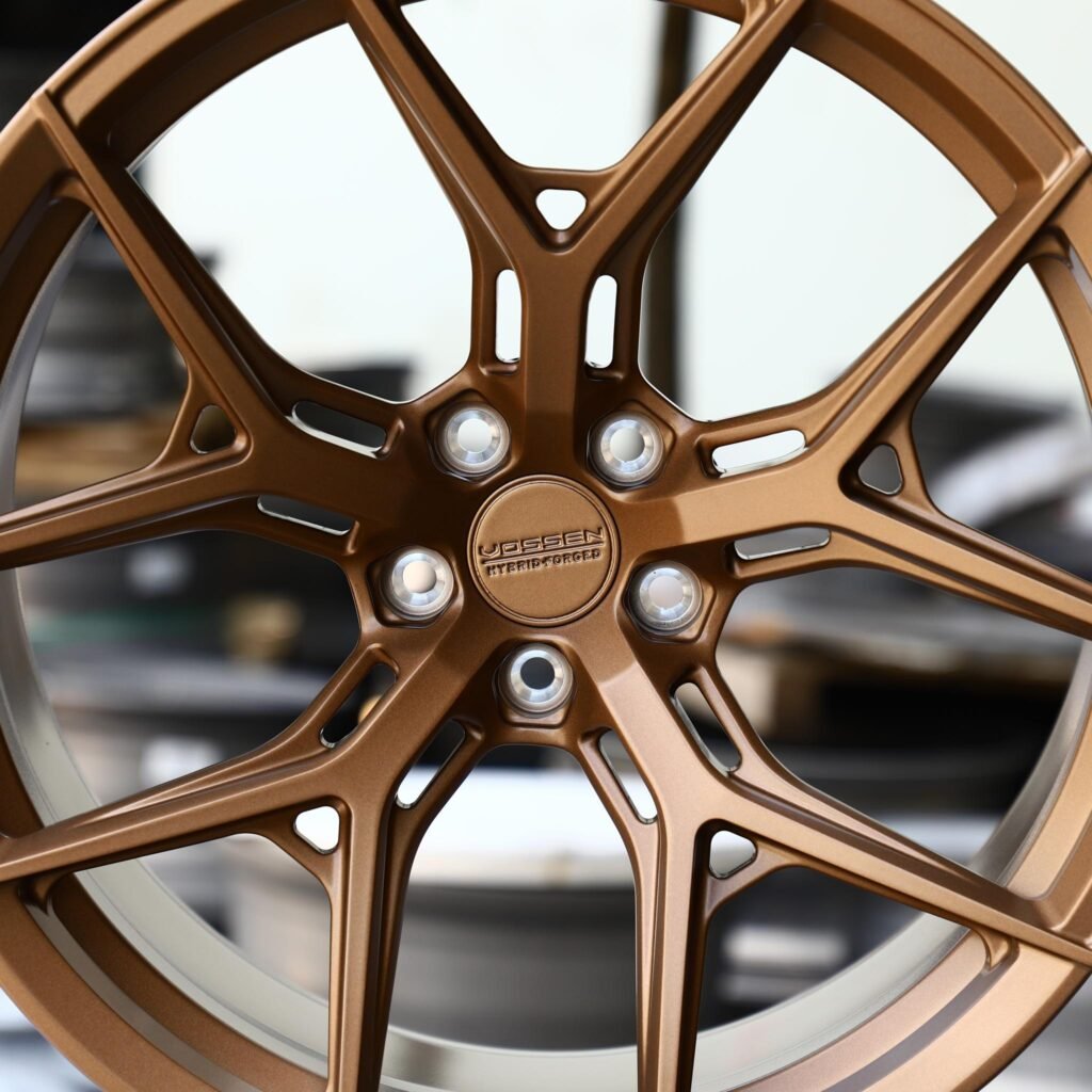 Ford Mustang S550 wheels – Bronze 5 Y-Spoke Concave (Vossen HF-5-Style), lip and barrel detail