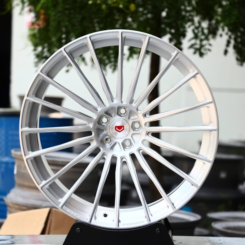 Vossen Brushed Silver Multi-Spoke Forged Wheels - Audi A6 / BMW 5 Series Fitment (5-Lug) Monoblock forged wheel