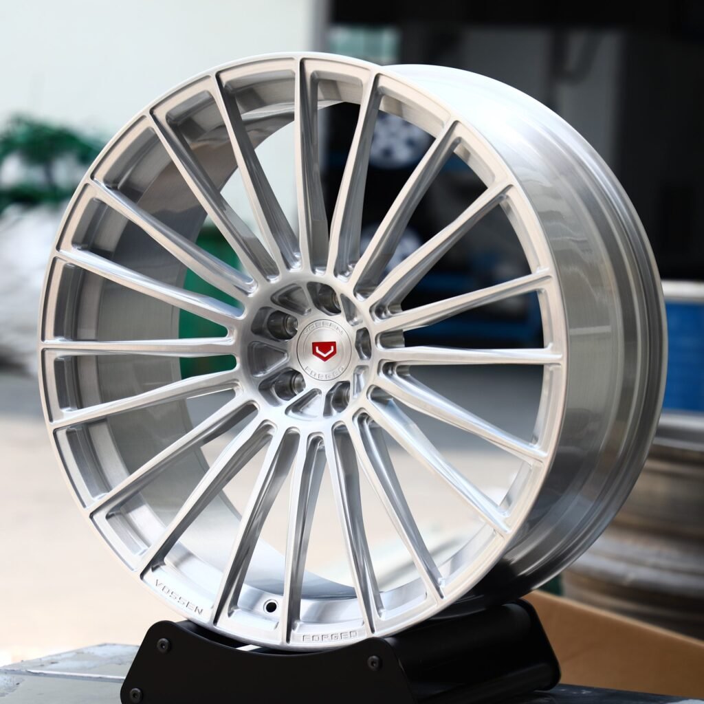 Vossen Brushed Silver Multi-Spoke Forged Wheels - Audi A6 / BMW 5 Series Fitment (5-Lug) view 3