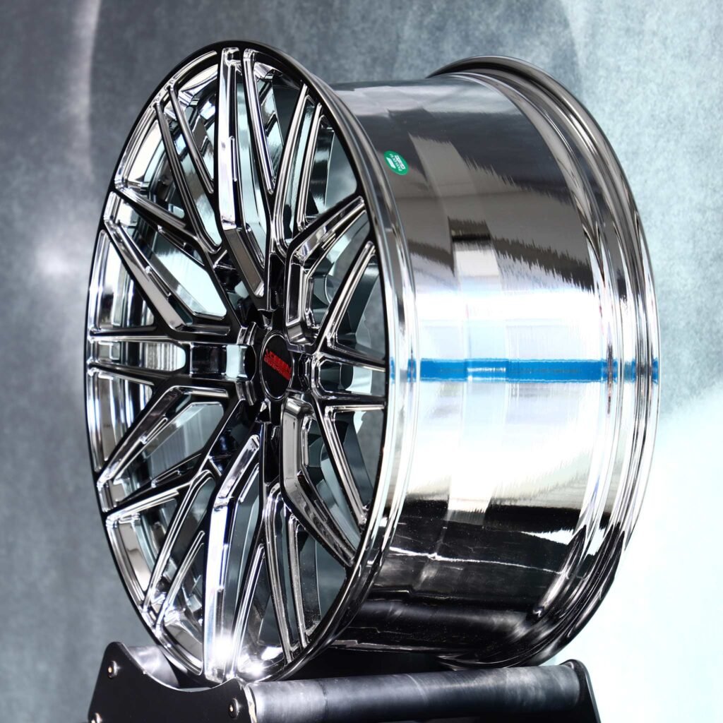 5x114.3 wheels – Chrome 12 Y-Spoke (Vossen HF-7-Style), side view