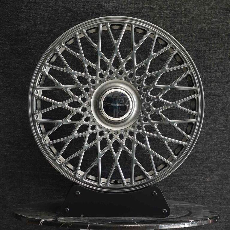 Tesla Model Y wheels – Vossen Chrome 5-Spoke Cut-Out, front view