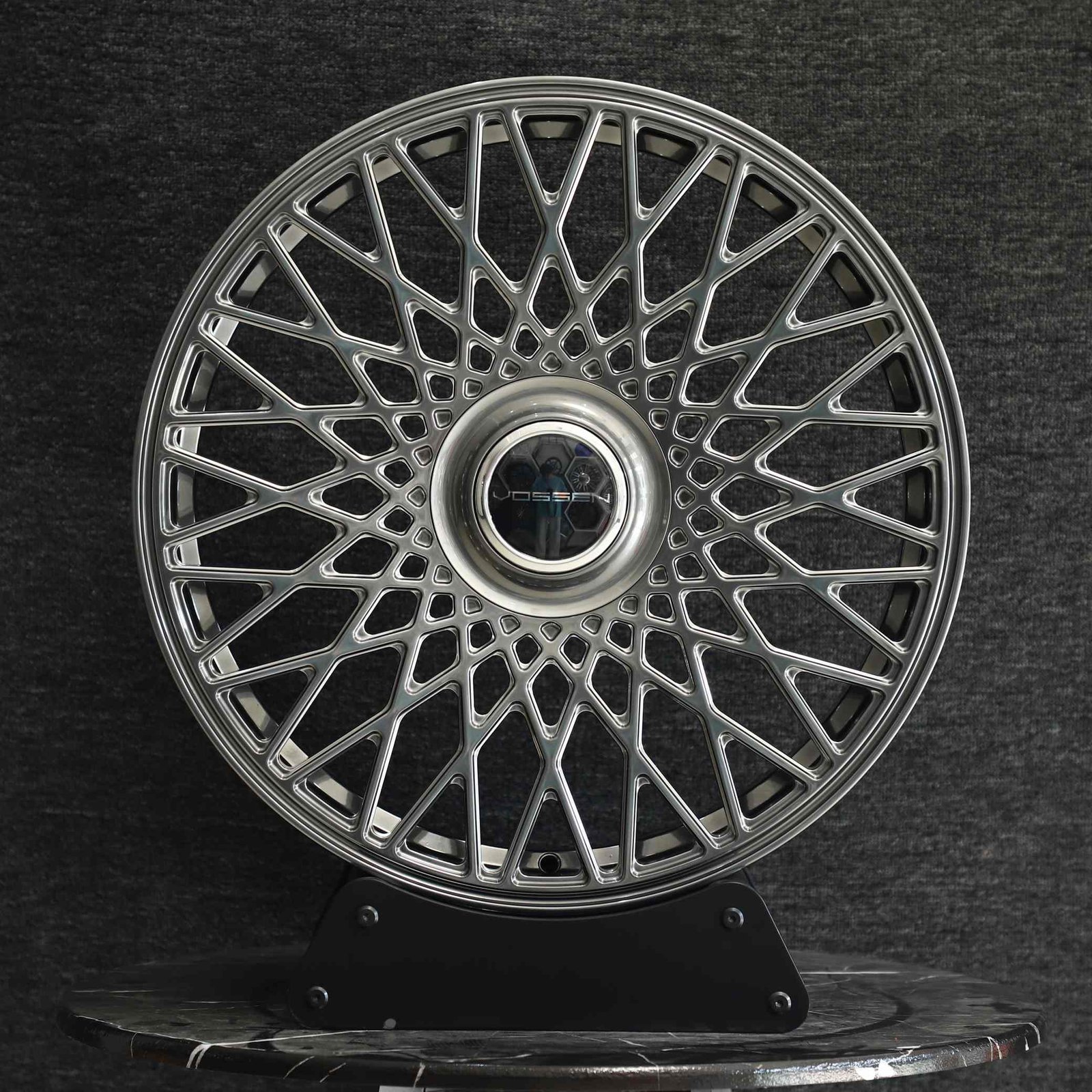 Tesla Model Y wheels – Vossen Chrome 5-Spoke Cut-Out, front view