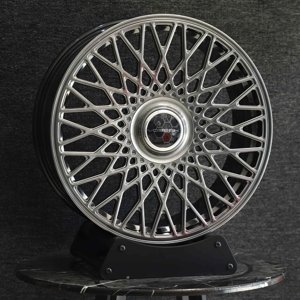 Ford Mustang wheels – Vossen Chrome 5-Spoke Cut-Out, angled view