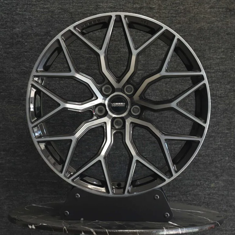 Tesla Model 3 wheels – Gunmetal Mesh (Vossen HF-2-Style), front view
