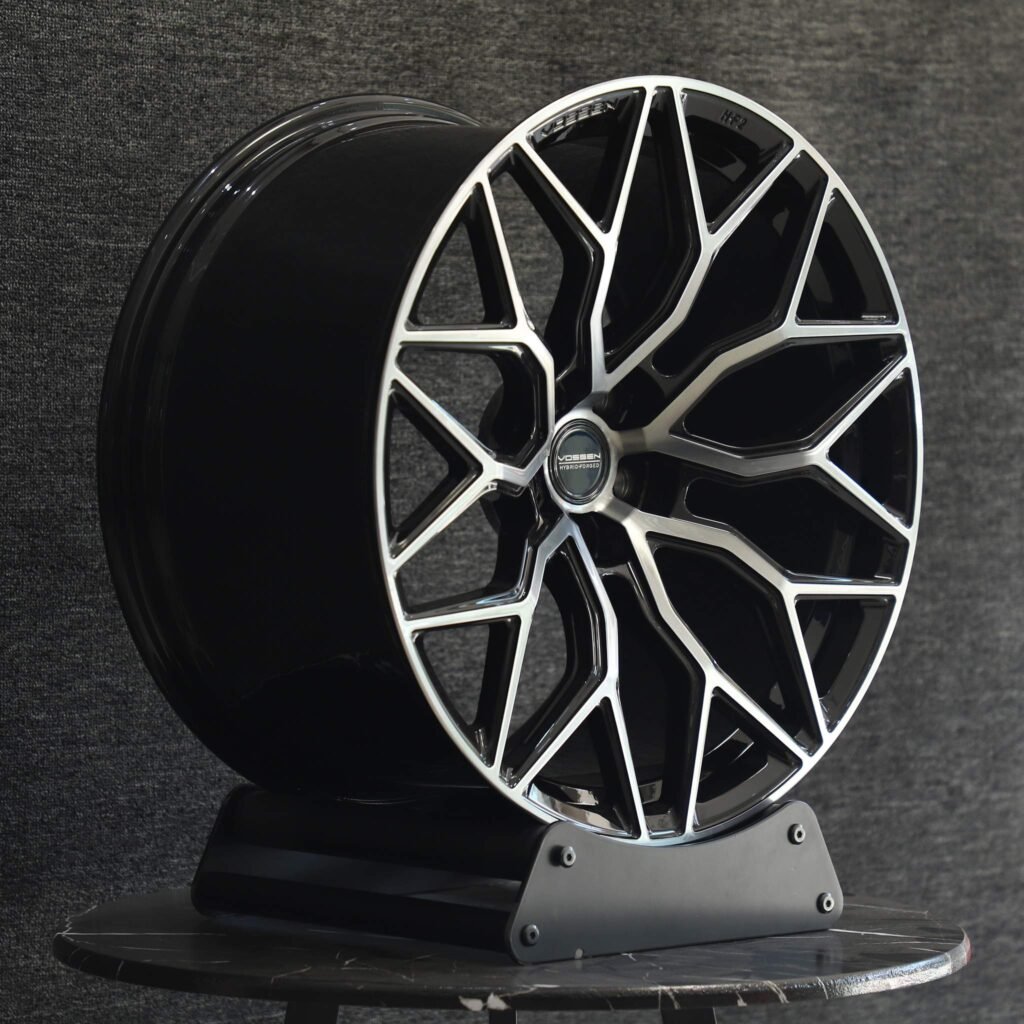 5x114.3 wheels – Custom Finish 10 Y-Spoke Machined Face (Vossen HF-2-Style), side view