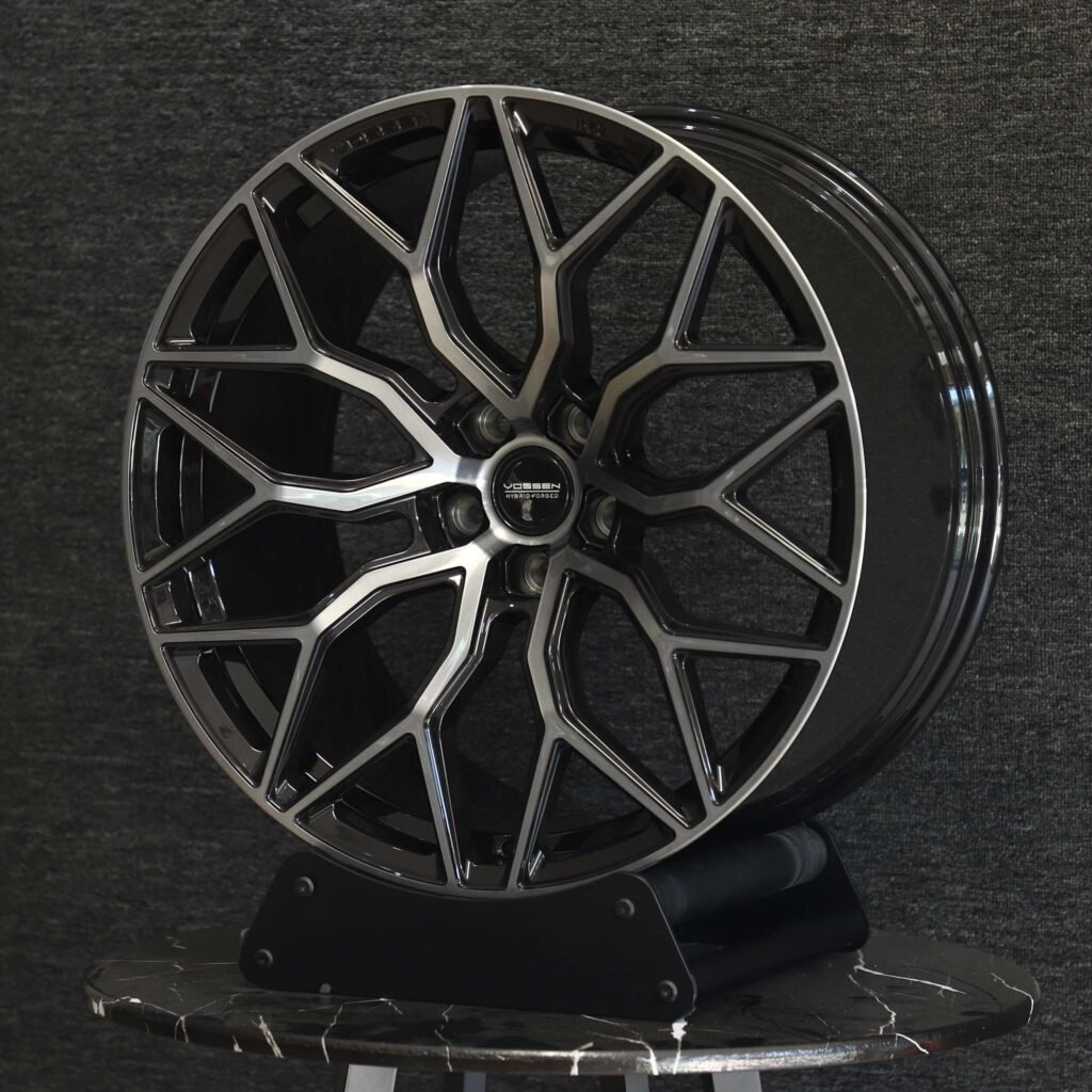 Audi A4 B9 wheels – Custom Finish 10 Y-Spoke Machined Face (Vossen HF-2-Style), lip and barrel detail