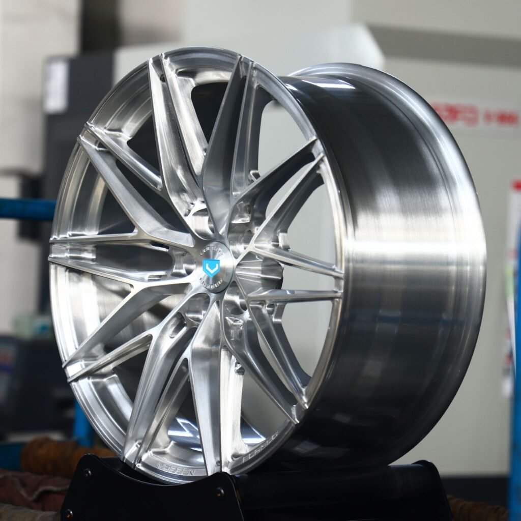 5x114.3 wheels – 10 Y-Spoke Side-Milled Mirror Milled (Vossen HF-7-Style), side view