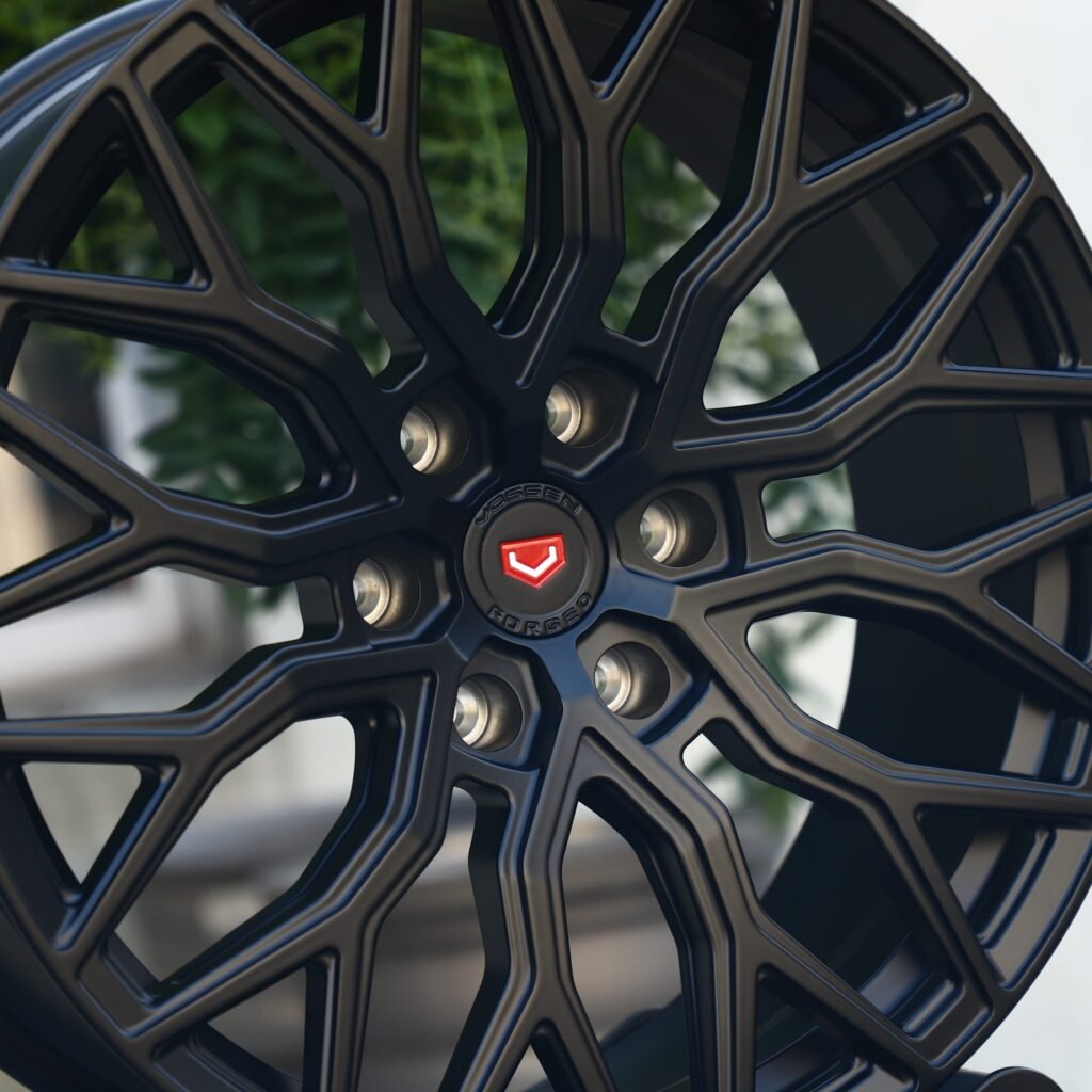 Toyota Tacoma wheels – Gloss Black 12 Y-Spoke (Vossen HF-2-Style), lip and barrel detail