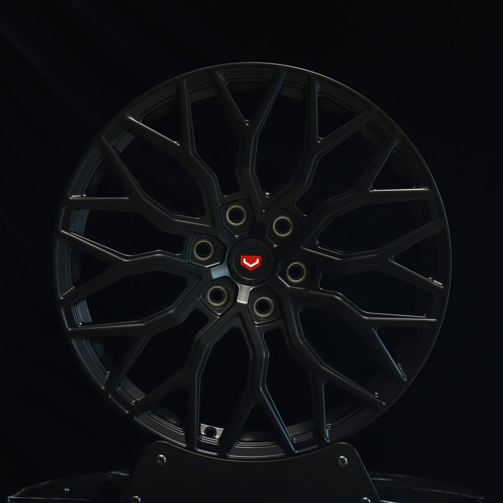 Ford F-150 wheels – Gloss Black 12 Y-Spoke (Vossen HF-2-Style), front view