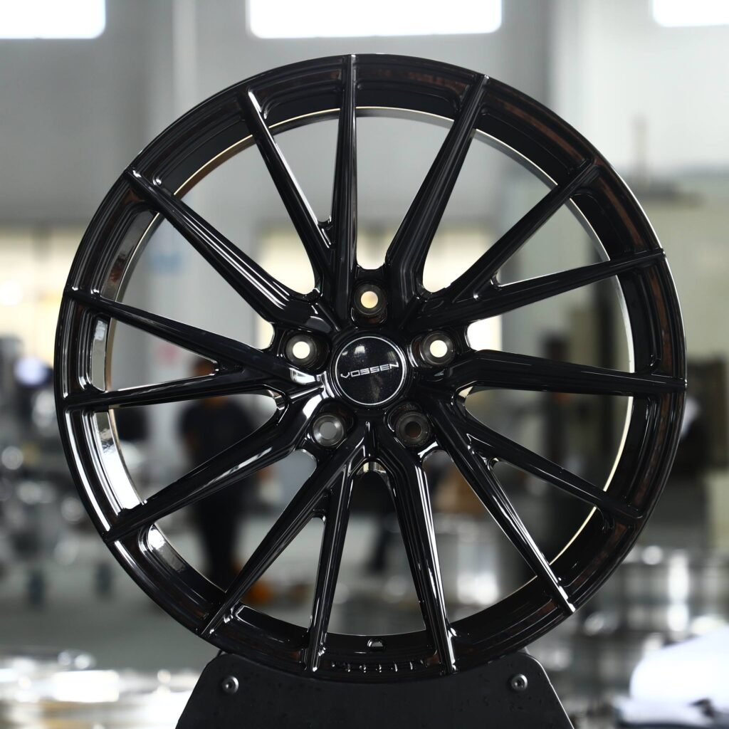 Vossen Gloss Black 5 W-Spoke Forged Wheels - Audi A6 / BMW 5 Series Fitment (5-Lug) Monoblock forged wheel