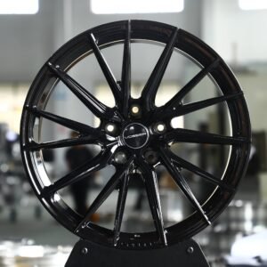 Vossen HF4-T-Style Gloss Black 5 W-Spoke Forged Wheels – Tesla Model Y / Ford Mustang Fitment (5-Lug)