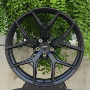 Vossen HF-5-Style Gloss Black 5 Y-Spoke Side-Milled Forged Wheels – Tesla Model 3 / Tesla Model Y Fitment (5-Lug)