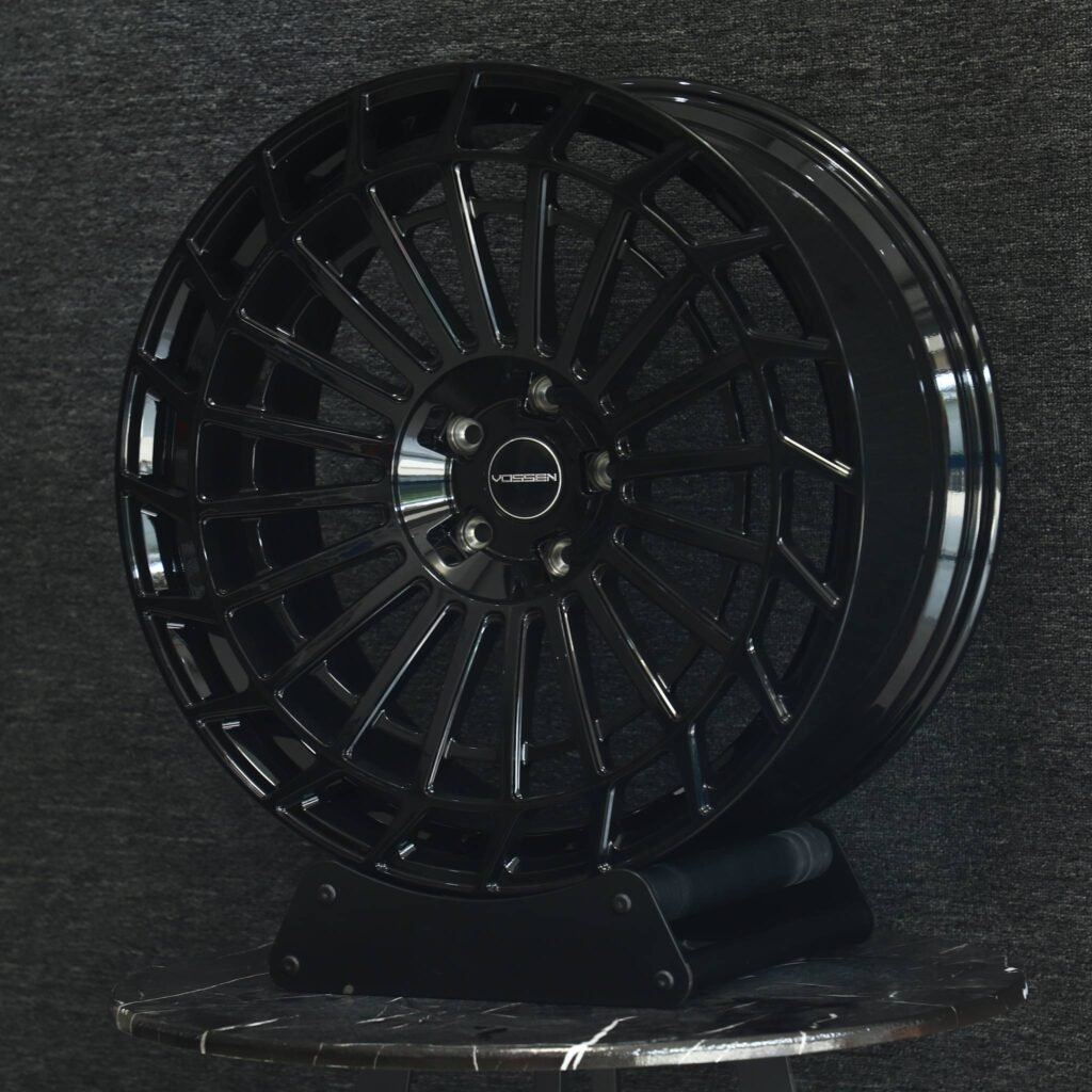 5x114.3 wheels – Vossen Gloss Black Double-Ring, side view