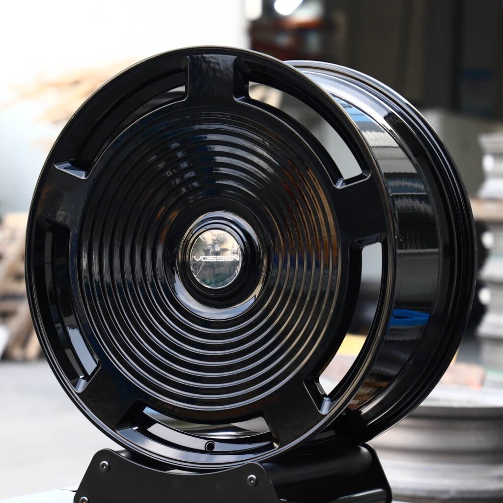 Ford Mustang wheels – Vossen Gloss Black Full-Face, angled view