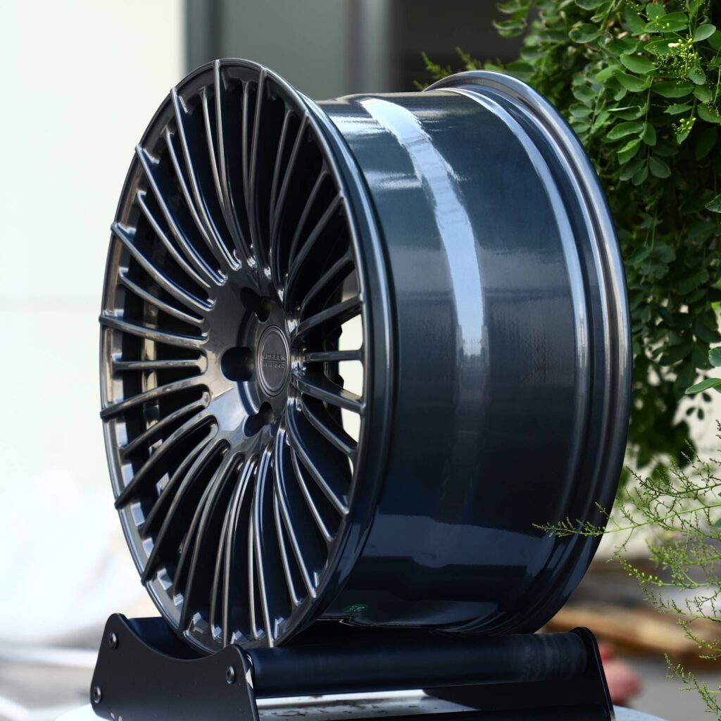 5x114.3 wheels – Vossen Gloss Black / Gunmetal Multi-Spoke, side view