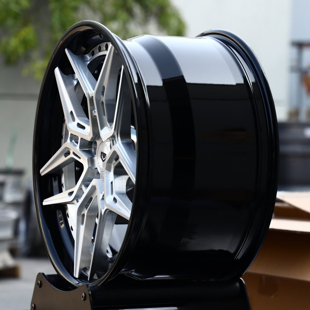 Vossen Gloss Black / Silver 2-Piece Deep Lip Forged Wheels - Porsche 911 / BMW M3 Fitment (5-Lug) view 3