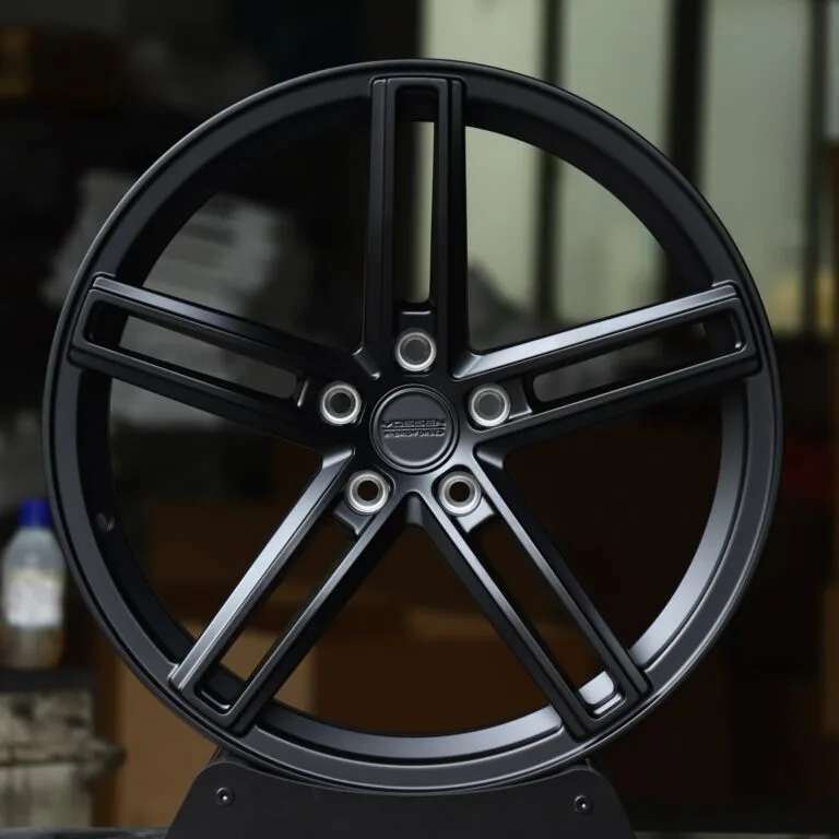 Vossen HF-1-Style Satin Black Twin 5-Spoke Forged Wheels – Porsche 911 / M3, front view