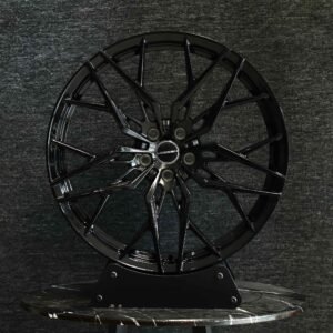 Vossen HF-5-Style Gloss Black Cross-Spoke Petal Forged Wheels - Tesla Model 3 / Tesla Model Y Fitment (5-Lug)