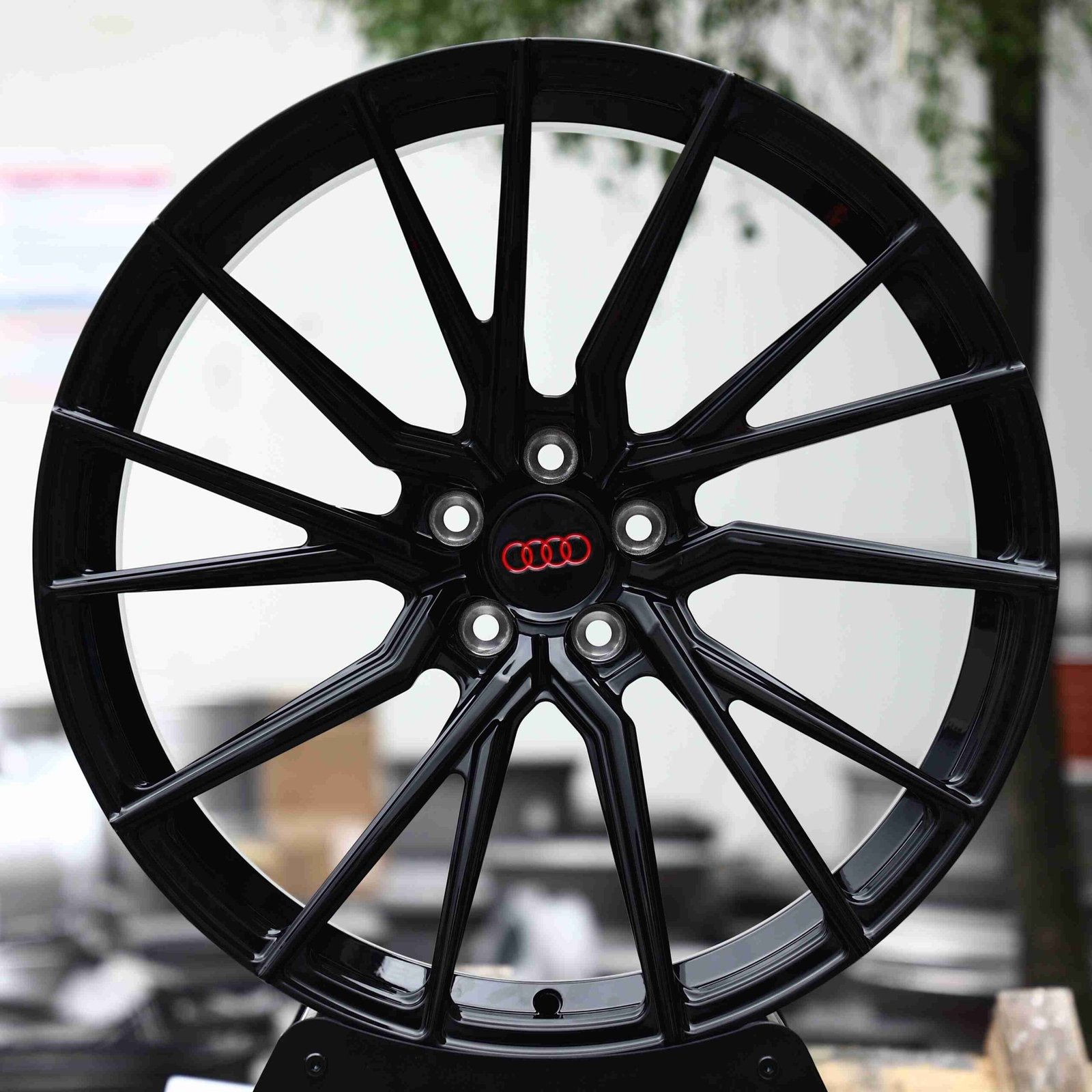 Audi A4 B9 wheels – Matte Silver (Audi OEM-Style), front view