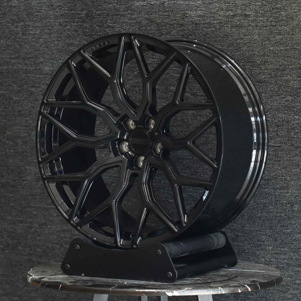 Vossen HF-2-Style Matte Silver 10 Y-Spoke Forged Wheels – Tesla Model 3 / Audi A5, 5x112 / 5x114.3 bolt pattern, lip and barrel detail