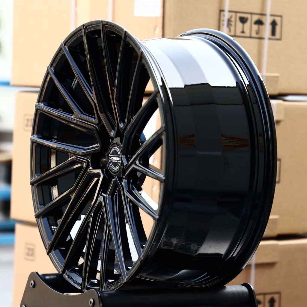 5x114.3 wheels – Matte Silver 10 Y-Spoke (Vossen HF4-T-Style), side view
