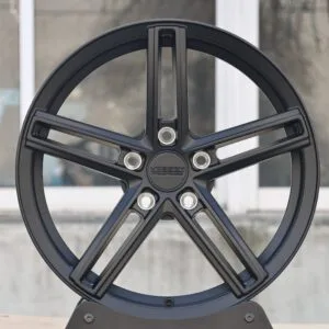 Vossen HF-1-Style Matte Silver 5-Spoke Forged Wheels – Tesla Model Y / Ford Mustang Fitment (5-Lug)