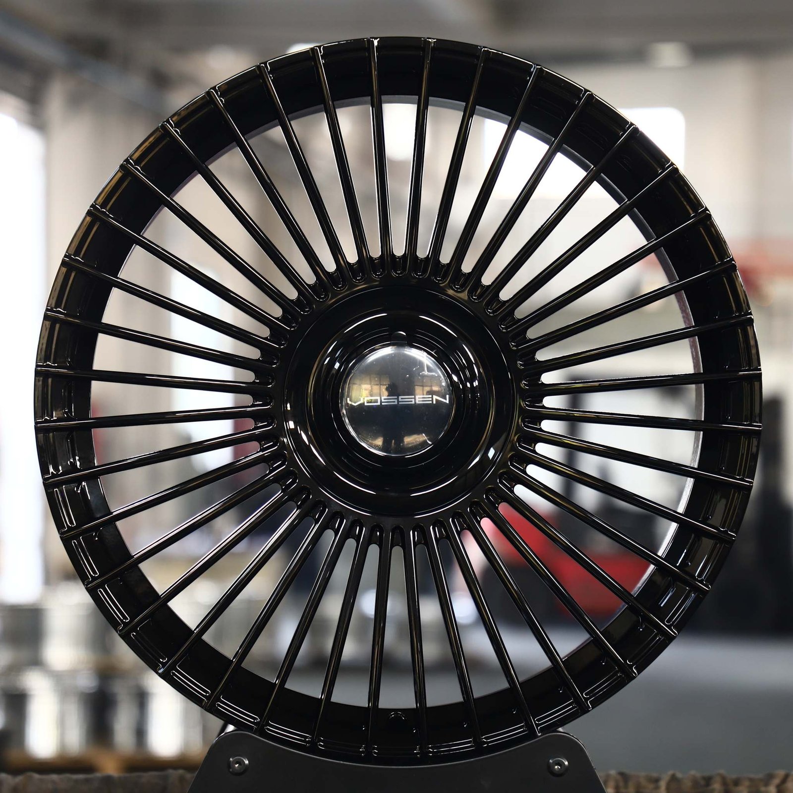 Tesla Model Y wheels – Vossen Matte Silver Multi-Spoke, front view