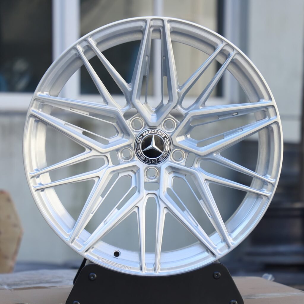 Vossen Side-Milled Brushed Silver 10 Y-Spoke Forged Wheels - Mercedes-Benz E-Class / Audi A6 Fitment (5-Lug) Monoblock forged wheel