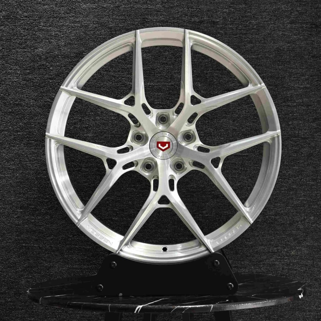 Vossen Side-Milled Brushed Silver 5 Y-Spoke Forged Wheels - Audi A6 / BMW 5 Series Fitment (5-Lug) Monoblock forged wheel