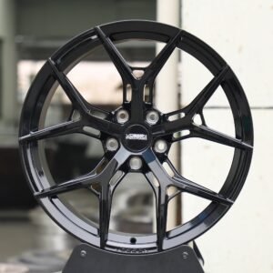 Vossen HF-5-Style Side-Milled Silver 5 Y-Spoke Forged Wheels – Tesla Model 3 / Tesla Model Y Fitment (5-Lug) – Design 2