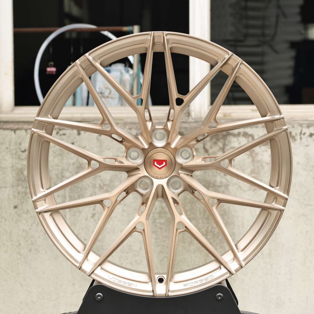 Vossen Side-Milled Transparent Gold 10 Y-Spoke Forged Wheels - Audi A6 / BMW 5 Series Fitment (5-Lug) Monoblock forged wheel