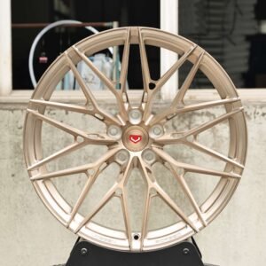 Vossen HF-7-Style Side-Milled Transparent Gold 10 Y-Spoke Forged Wheels – Tesla Model Y / Tesla Model 3 Fitment (5-Lug)