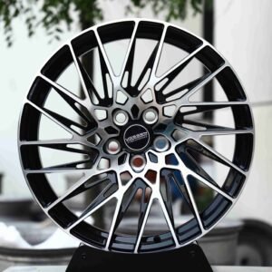 Vossen-Style Black / Machined Split Directional Milled Forged Wheels – Ferrari 488 / R8 Fitment (5-Lug)