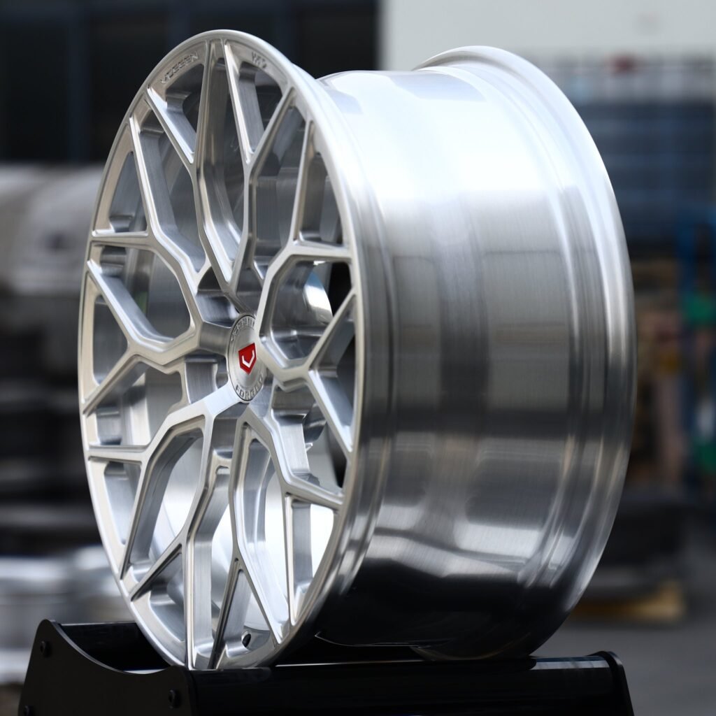 5x130 wheels – Brushed Silver 10 Y-Spoke (Vossen-Style), side view
