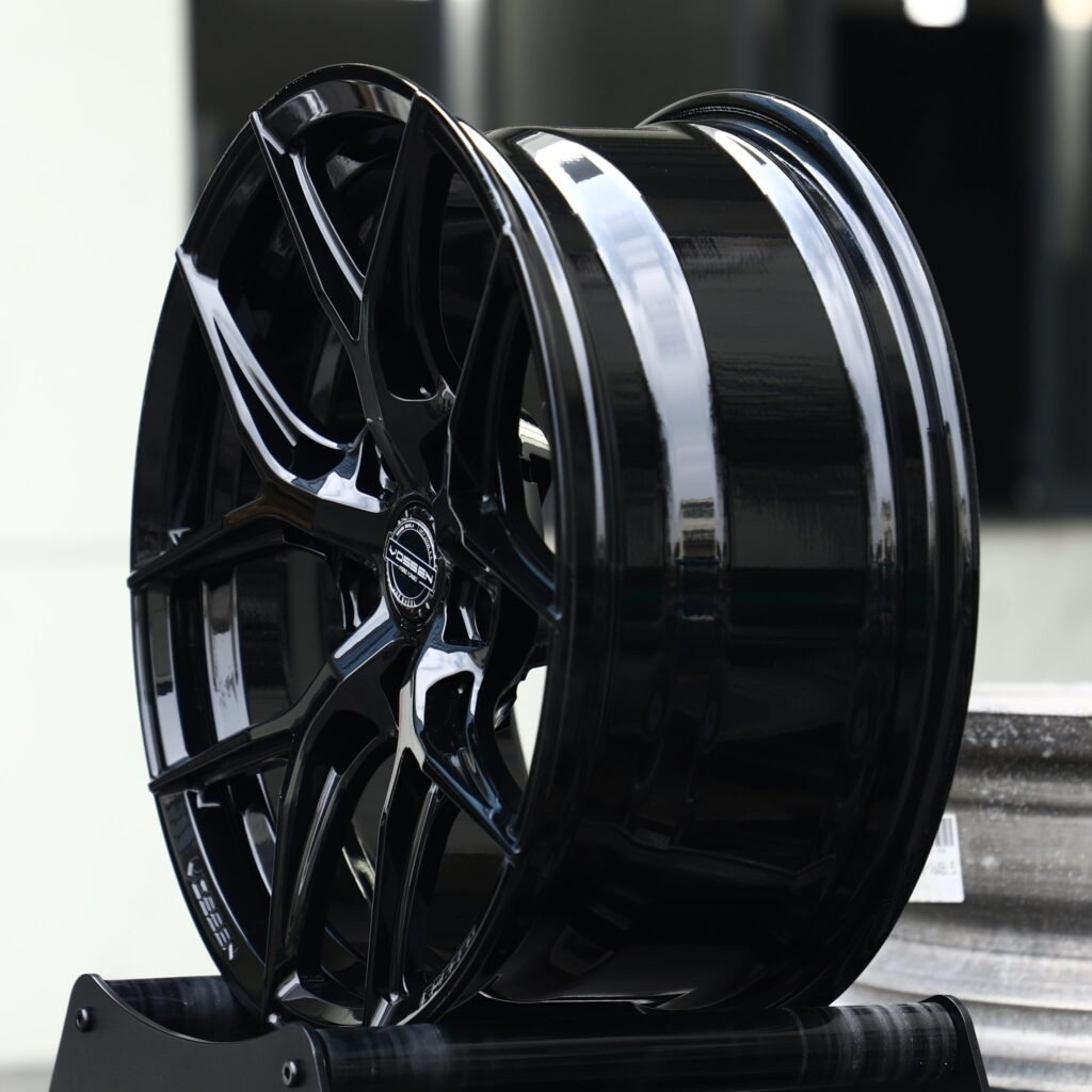 5x130 wheels – Gloss Black 5 Y-Spoke (Vossen-Style), side view