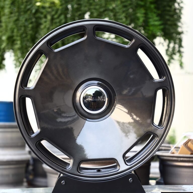 Tesla Model Y wheels – Vossen Transparent Black / Gray Brushed Full-Face, front view