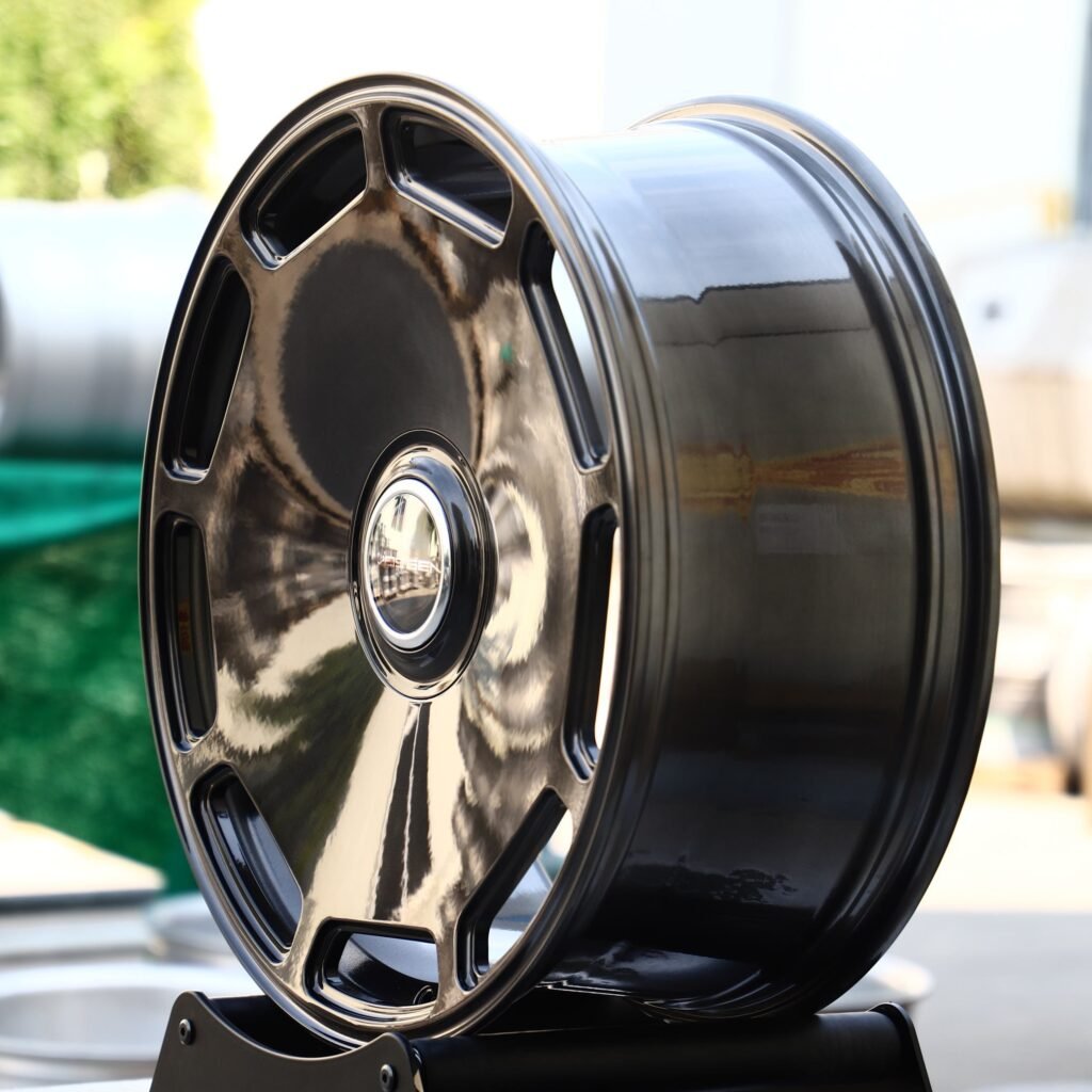 5x114.3 wheels – Vossen Transparent Black / Gray Brushed Full-Face, side view