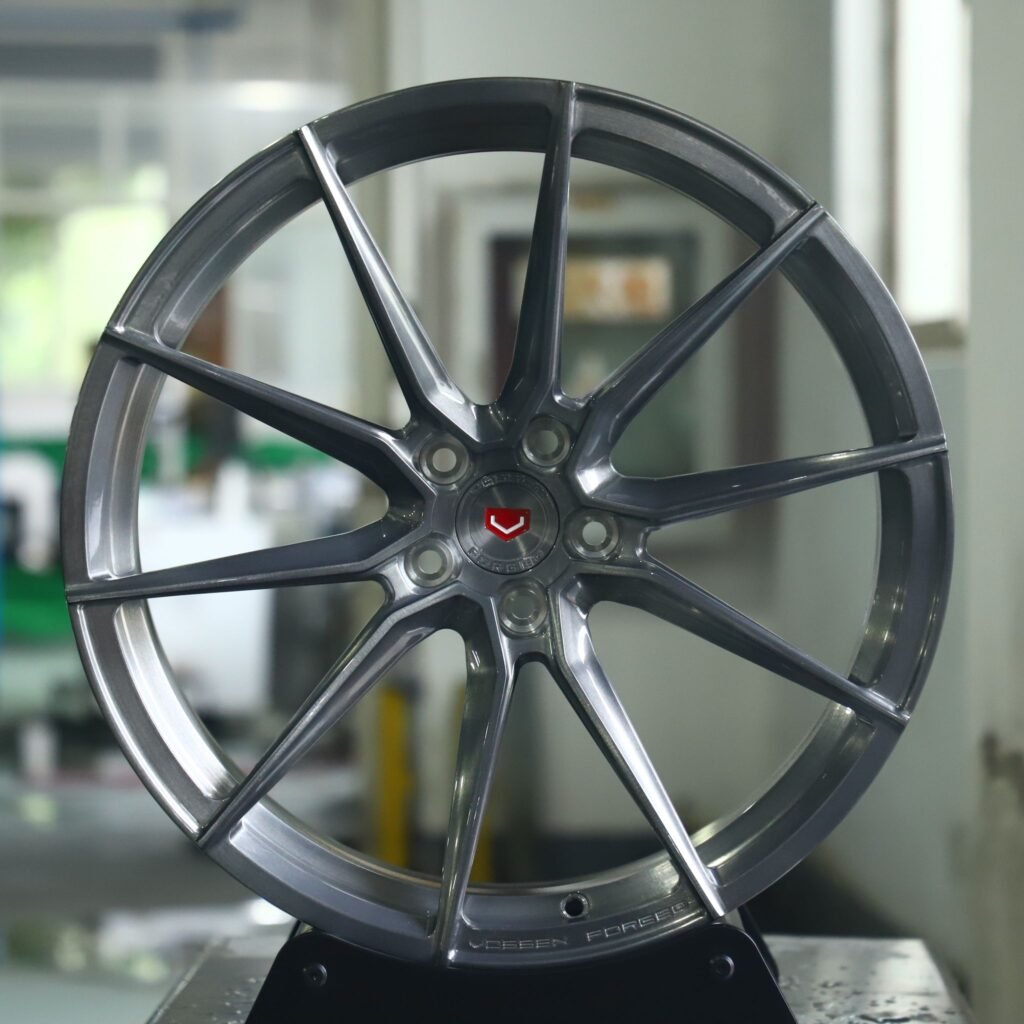 Tesla Model Y wheels – Vossen Transparent Gray Custom, front view