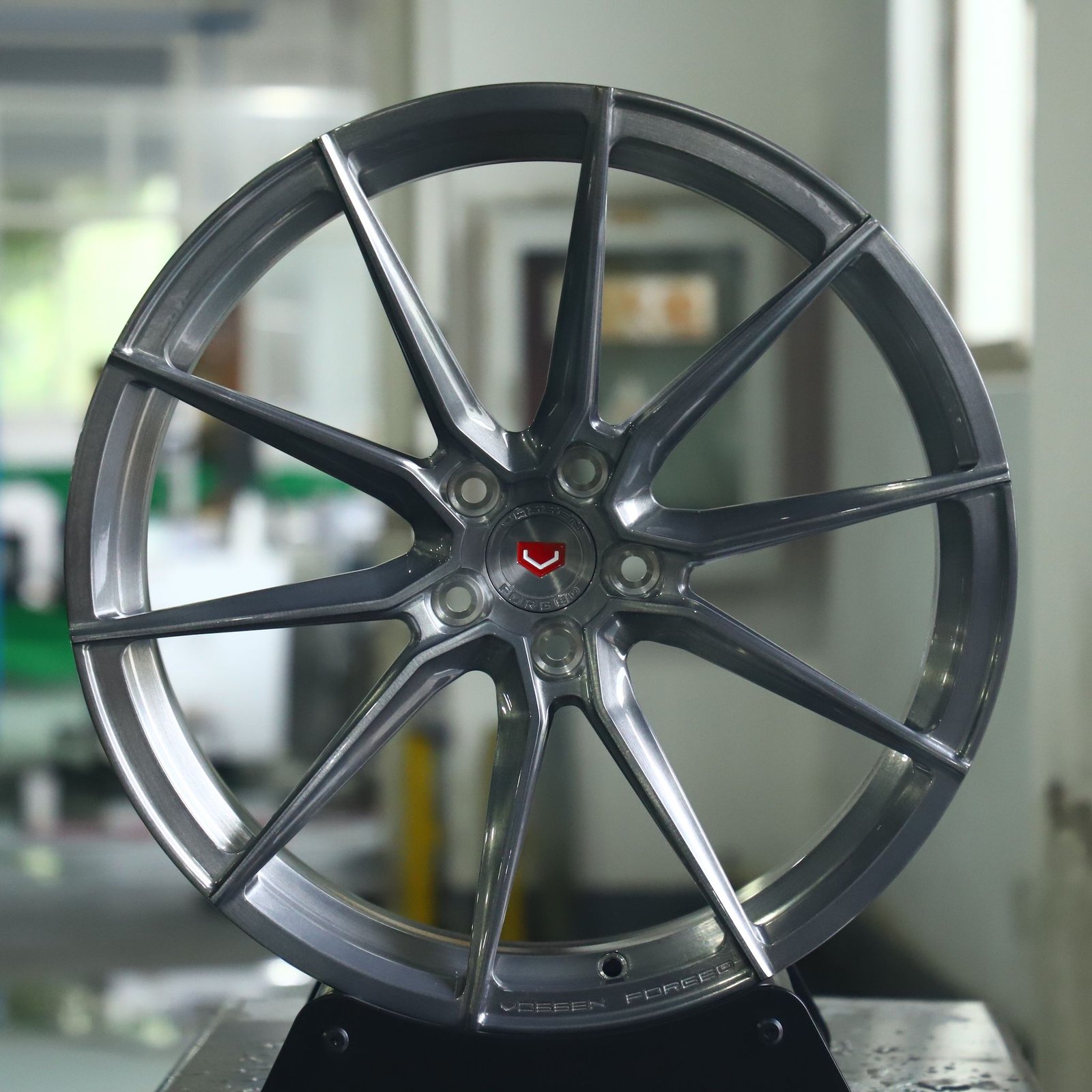 Tesla Model Y wheels – Vossen Transparent Gray Custom, front view