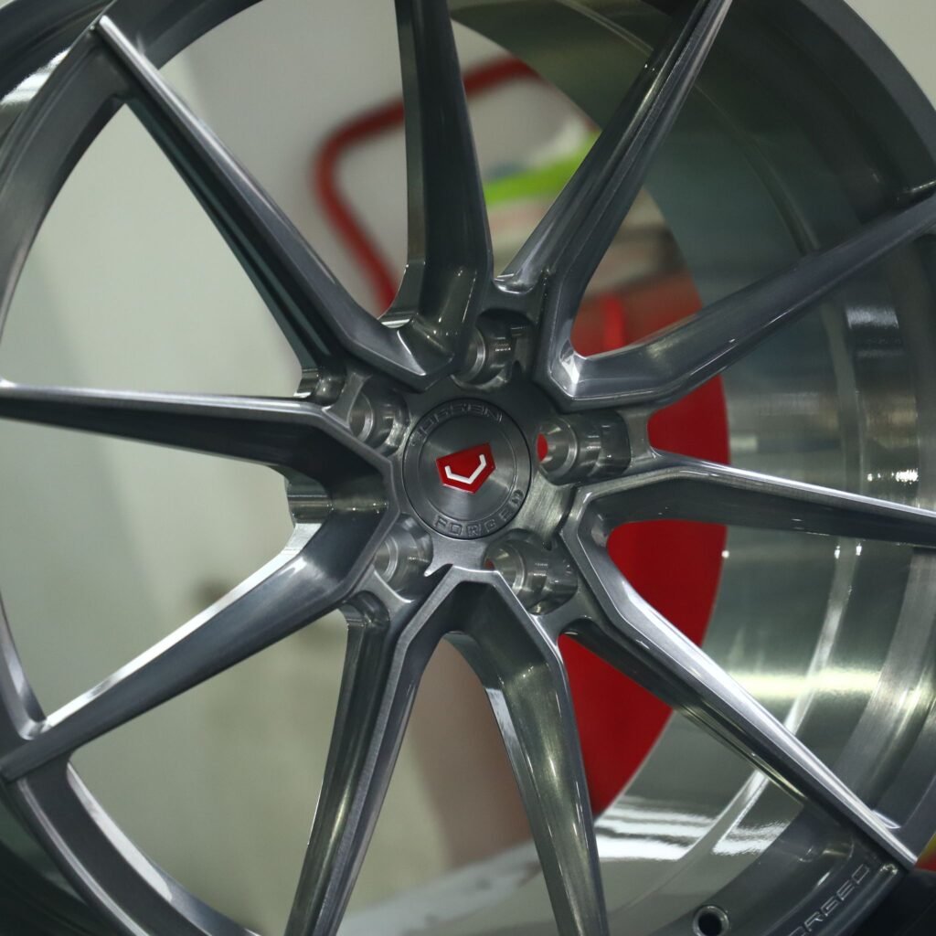 Tesla Model 3 wheels – Vossen Transparent Gray Custom, lip and barrel detail