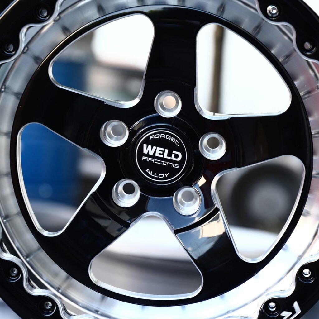 Toyota Tacoma wheels – Gloss Black Beadlock (Weld S71-Style), lip and barrel detail