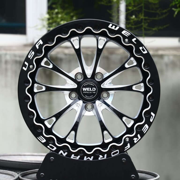 Toyota Tacoma wheels – Weld Gloss Black Racing 10-Spoke, front view