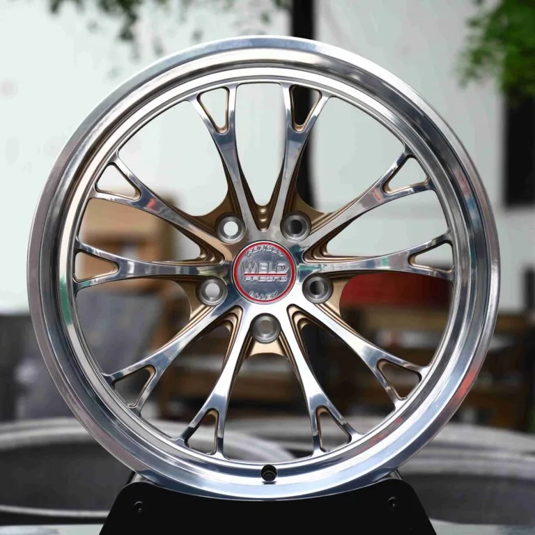 Ford Mustang wheels – Weld Matte Silver Deep Lip, front view